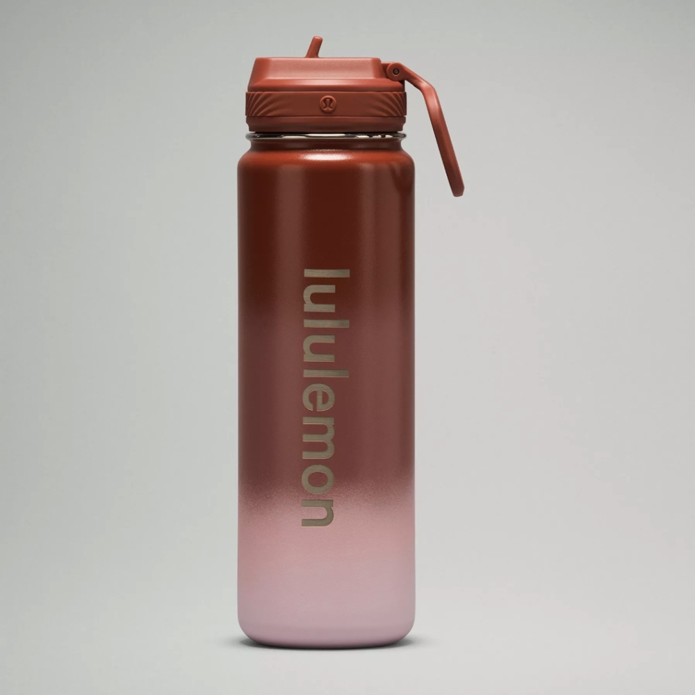 NEW Lululemon Back to Life Sport Bottle 24oz Pink Pastel/Spiced Chai *flaw